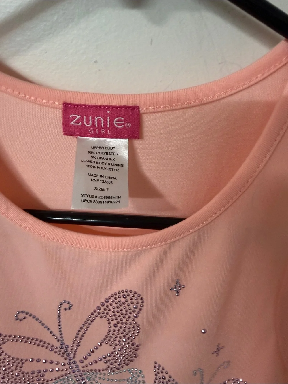 Zunie Peach Pink Butterfly Tulle Dress